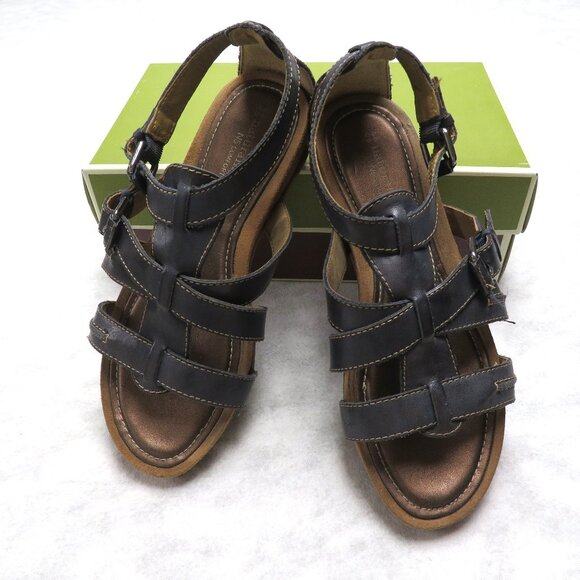 Naturalizer 8W Orleans Leather Sandals Navy Blue - Picture 1 of 5